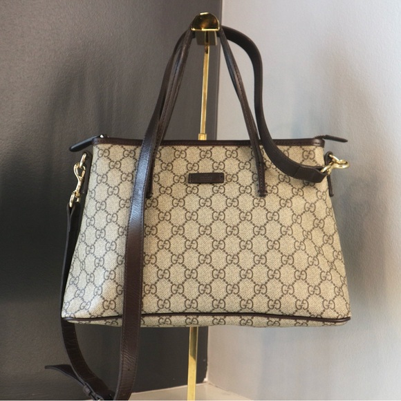 Gucci Tote with strap Brown and Cream Women's Bag - Picture 1 of 16